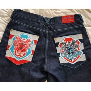 Coogi Jeans Mens Size 38x34 Dark Wash Embroidered Y2K Skater Rare